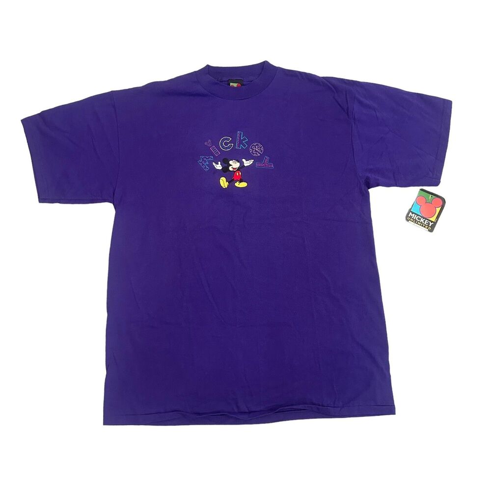 Vintage Mickey Unlimited XL Disney Mickey Mouse Embroidered T-Shirt NWT